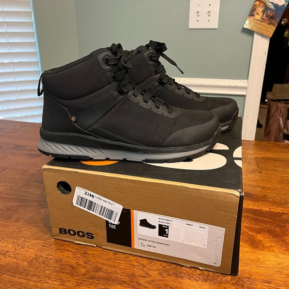 Bogs Slate Mid CT Men's Work Boots Comp Toe size 10 - Picture 1 of 12